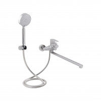 Змішувач для ванни Vida 005-1 довгий вилив Nickel (k35) Lidz