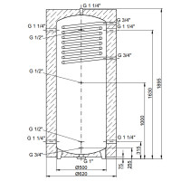 Теплоакумулятор Thermo Alliance TAI-10 350 з теплообмінником 1,4 кв. м з ізоляцією 60 мм