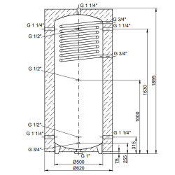 Теплоакумулятор Thermo Alliance TAI-10 350 з теплообмінником 1,4 кв. м з ізоляцією 60 мм