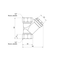 Фільтр грубої очистки Thermo Alliance Base 3/4"ВВ для води косий SD124W20