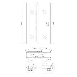 Душові двері в нішу Qtap Taurus CRM201-11.C6 110-120x200 см, скло Clear 6 мм, покриття CalcLess