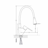 Змішувач для кухні Lidz Tani 008F3 з гнучким виливом (k40) LDTAN008F3BCR39484 Black / Chrome