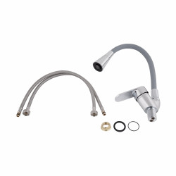Змішувач для кухні Lidz Tani 008F3 з гнучким виливом (k40) LDTAN008F3GCR39507 Grey / Chrome