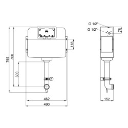 Змивний бачок прихованого монтажу для унітаза Qtap Nest QT0122490S4Q1 Змивний бачок прихованого монтажу для унітаза Qtap Nest QT0122490S4Q1