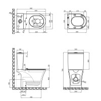 Унітаз-компакт Qtap Presto безобідковий з сідінням Soft-close QT24221217AW