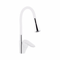 Змішувач для кухні Lidz Tani 007F3 з гнучким виливом (k40) LDTAN007F3WCR40423 White / Chrome