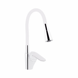 Змішувач для кухні Lidz Tani 007F3 з гнучким виливом (k40) LDTAN007F3WCR40423 White / Chrome