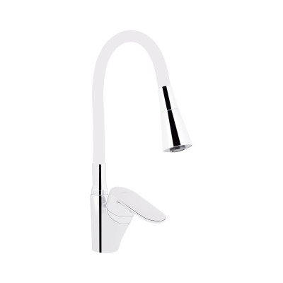 Змішувач для кухні Lidz Tani 007F3 з гнучким виливом (k40) LDTAN007F3WCR40423 White / Chrome