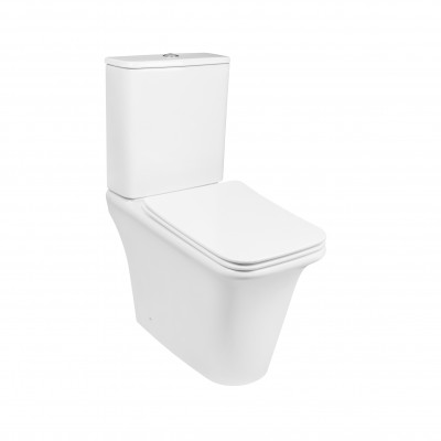 Унітаз-компакт Qtap Kalao безобідковий з сідінням Soft-close QT08221213AW