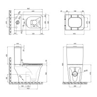 Унітаз-компакт Qtap Kalao безобідковий з сідінням Soft-close QT08221213AW