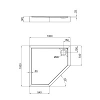 Душовий піддон Qtap Diamond 301112 100x100x12 см + сифон