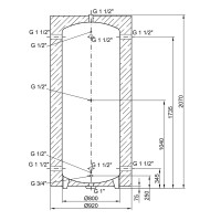 Теплоакумулятор Thermo Alliance TA-ТАМ-00 750 з ізоляцією 60 мм