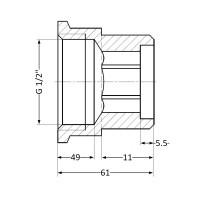 Подовжувач латунний Thermo Alliance Standart 1/2"ВЗ, L=50 мм SD4221550