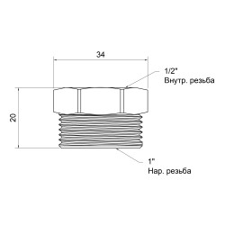 Футорка SD Plus 1"х1/2" ЗВ SD4232515 Футорка SD Plus 1"х1/2" ЗВ SD4232515