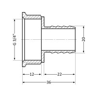 Штуцер SD Plus 20х3/4" ВР SD4262020