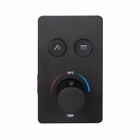 Змішувач для душу Qtap Votice термостатичний прихованого монтажу на два споживача QTVOT6442T105NKB Black Matt