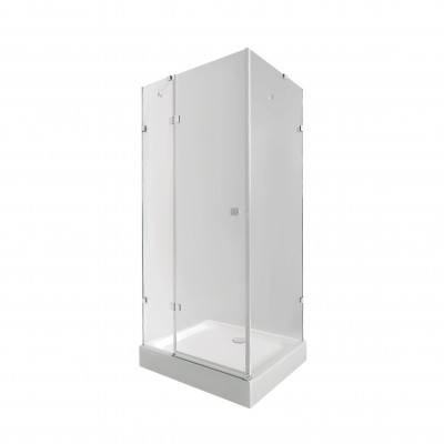 Набір Qtap душова кабіна Capricorn CRM1011SC6 Clear 2020x1000x1000 мм + піддон Tern 301112 100x100x12 см з сифоном