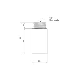 Подовжувач хромований 1/2 40мм Подовжувач хромований 1/2 40мм