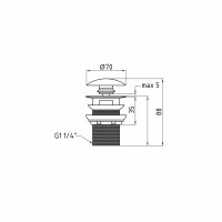 Донний клапан Pop-up для біде з переливом 70х70х227.5mm White Qtap