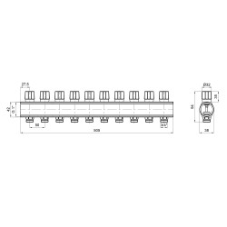 Колектор Icma з регулювальними вентилями 1" 10 виходів №1105 (Blue)