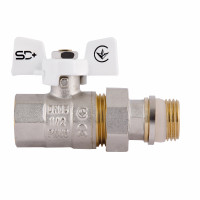 Кран кульовий з америк.(конус) антипротікання прямий метелик латун. нікелір. 1\2"зв PN40 SD900NW15PN40 SD Plus Кран кульовий з америк.(конус) антипротікання прямий метелик латун. нікелір. 1\2"зв PN40 SD900NW15PN40 SD Plus