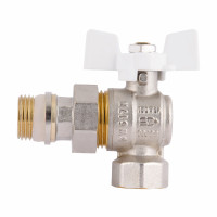 Кран кульовий з америк.(конус) антипротікання кутовий метелик латун. нікелір. 1\2"зв PN40 SD901NW15PN40 SD Plus