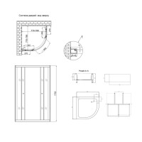 Душова кабіна Latwa SC80x80.SAT.MID.GR полукругла, скло тон. 4 мм + Душовий піддон KAPIELKA ST80x80x26, з панеллю Lidz