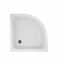 Душова кабіна Latwa SC80x80.SAT.MID.GR полукругла, скло тон. 4 мм + Душовий піддон KAPIELKA ST80x80x26, з панеллю Lidz