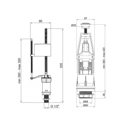 Комплект арматура з клапаном нижньої подачі 1\2 Lidz Комплект арматура з клапаном нижньої подачі 1\2 Lidz