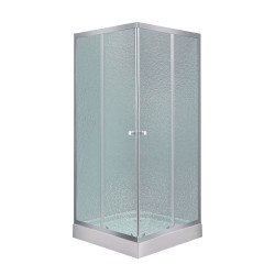 Lidz Wawel SC80x80.SAT.LOW.FR Душова кабіна квадратна, скло Frost 4 мм + Lidz Душовий піддон KAPIELKA ST80x80х14