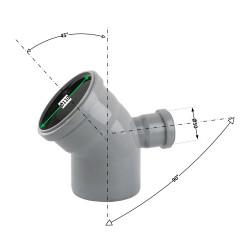 Відвід (коліно) Н 110*45+50*90 /270 горизонтальне TA Sewage Відвід (коліно) Н 110*45+50*90 /270 горизонтальне TA Sewage