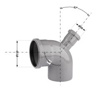 Відвід (коліно) 110x90 ° з відведенням 50х67 ° TA Sewage