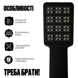 Змішувач для ванни Lidz Wawel 006 (з душовим гарнітуром) (k35) LDWAW006BLA45393 Black