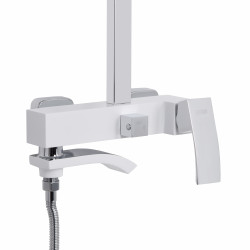 Душова система універсальна Qtap Swan Cascada на три споживача (з виливом) QTSWA111CRW45570 Chrome/White