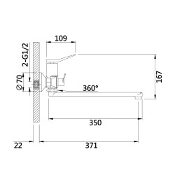Змішувач для ванни Qtap Presto з довгим поворотним виливом (з душовим гарнітуром) QTPRE2601CRW45578 Chrome/White