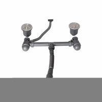 Мийка для кухні з двома чашами інтегрована Lidz Handmade H7843 (LDH7843BPVD45586) Brushed Black PVD 3,0/1,0 мм