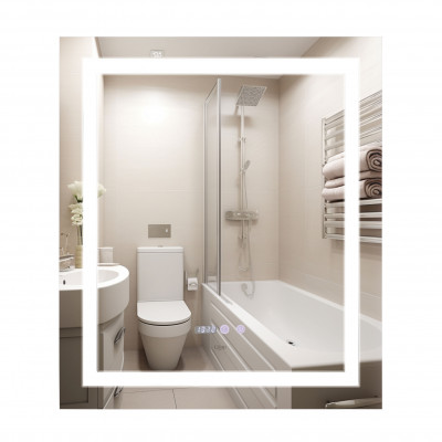 Дзеркало Qtap Mideya 700х800 з LED-підсвічуванням Touch, з антизапотіванням, з годинником, димером, рег. яскравості QT2078DCF7080W Дзеркало Qtap Mideya 700х800 з LED-підсвічуванням Touch, з антизапотіванням, з годинником, димером, рег. яскравості QT2078DCF7080W