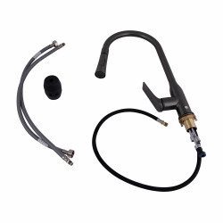 Змішувач для кухні Qtap Vlasta New з висувним виливом QTVLA344GMB45647 Gunmetal Black PVD