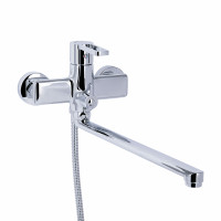 Змішувач для ванни Qtap Taurus з довгим поворотним виливом (з душовим гарнітуром) QTTAU260CRM45663 Chrome Змішувач для ванни Qtap Taurus з довгим поворотним виливом (з душовим гарнітуром) QTTAU260CRM45663 Chrome