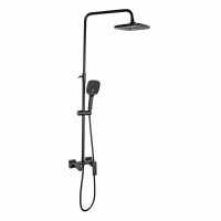 Душова система універсальна Qtap Gemini на три споживача (з виливом) QTGEM111BLM45686 Black Matt