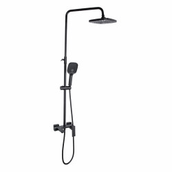 Душова система універсальна Qtap Gemini на три споживача (з виливом) QTGEM111BLM45686 Black Matt