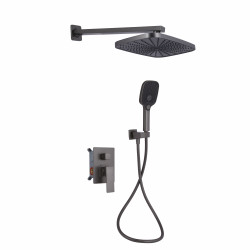 Душова система для душу Qtap Gemini прихованого монтажу на два споживача QTGEM113GMB45698 Gunmetal Black PVD Душова система для душу Qtap Gemini прихованого монтажу на два споживача QTGEM113GMB45698 Gunmetal Black PVD