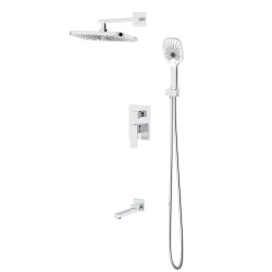 Душова система універсальна Qtap Gemini прихованого монтажу на три споживача QTGEM114CRM45702 Chrome Душова система універсальна Qtap Gemini прихованого монтажу на три споживача QTGEM114CRM45702 Chrome