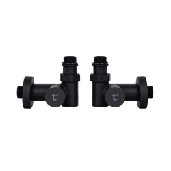 Комплект кранів SD Forte 1/2" НР для рушникосушарки кутовий чорний SF395W15HEB Комплект кранів SD Forte 1/2" НР для рушникосушарки кутовий чорний SF395W15HEB