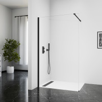 Душова перегородка Qtap Walk-In Standard BLM2011.C8 100х200 см, скло Clear 8 мм, покриття CalcLess