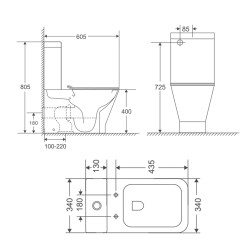 Унітаз-компакт Qtap Cardinal Ultra Quiet безободковий з сидінням Soft-close QT04222168AUQ3W