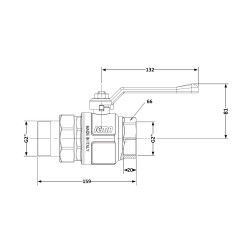 Кран кульовий "Американка" Icma 2? (PN40) прямий №347