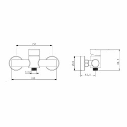 Змішувач для душу Lidz Luna 010 (з душовим гарнітуром) (k35) LDLUN010NKS46095 Nickel