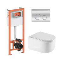 Комплект: Qtap Taurus Ultra Quiet унітаз підвісний QT2433084EUQW + Nest комплект інсталяції 4в1 (Клавіша кругла Chrome) QT0133M425 + QT0111M11112CRM Комплект: Qtap Taurus Ultra Quiet унітаз підвісний QT2433084EUQW + Nest комплект інсталяції 4в1 (Клавіша кругла Chrome) QT0133M425 + QT0111M11112CRM