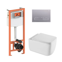 Комплект: Qtap Gemini Ultra Quiet унітаз підвісний QT2533076EUQW + Nest комплект інсталяції 4в1 (Клавіша лінійна Satin) QT0133M425 + QT0111M08382SAT Комплект: Qtap Gemini Ultra Quiet унітаз підвісний QT2533076EUQW + Nest комплект інсталяції 4в1 (Клавіша лінійна Satin) QT0133M425 + QT0111M08382SAT